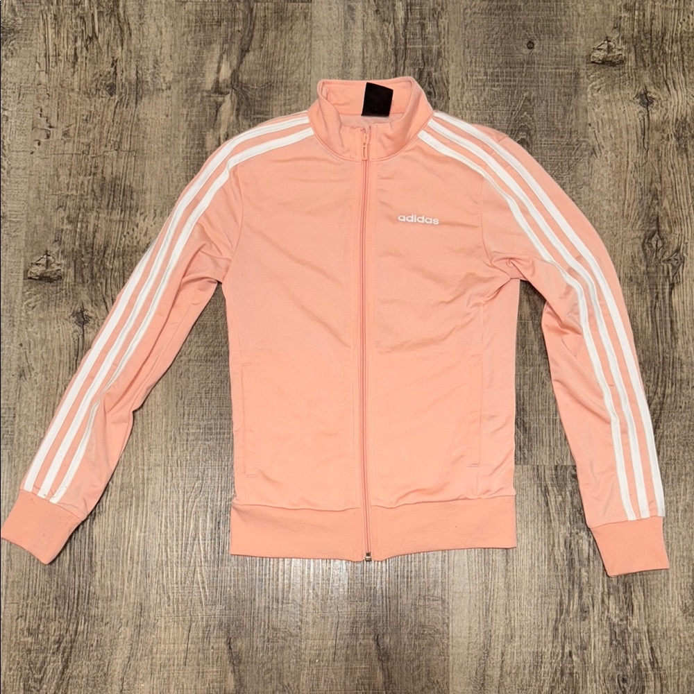 Adidas Pink Bomber Jacket with Signature Stripes